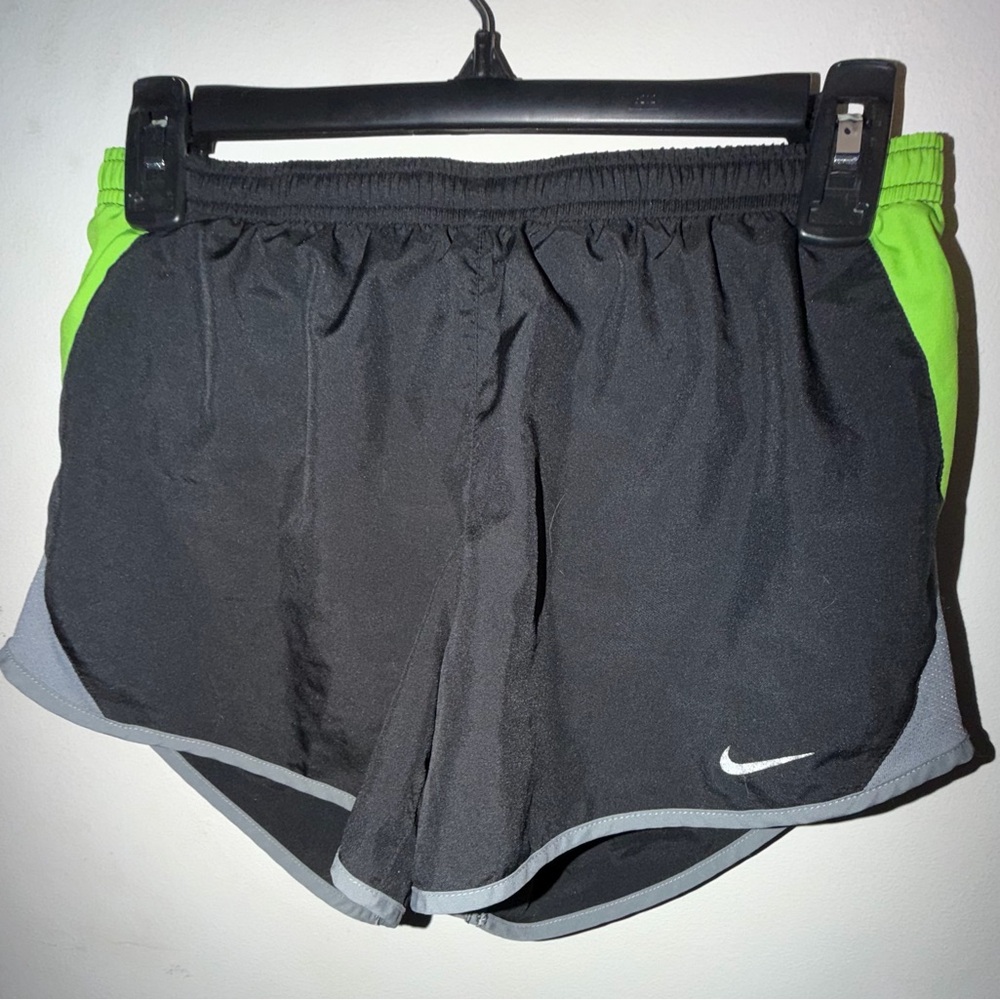 Nike Black Shorts with Green and Gray Accents